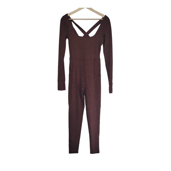 NWT Free People Relieve Crossback Jumpsuit in Seaside Cottage Brown Womens Small - Picture 1 of 10